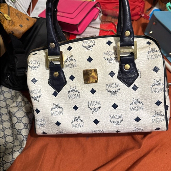 MCM Handbags - MCM White and Black Women's Bag
